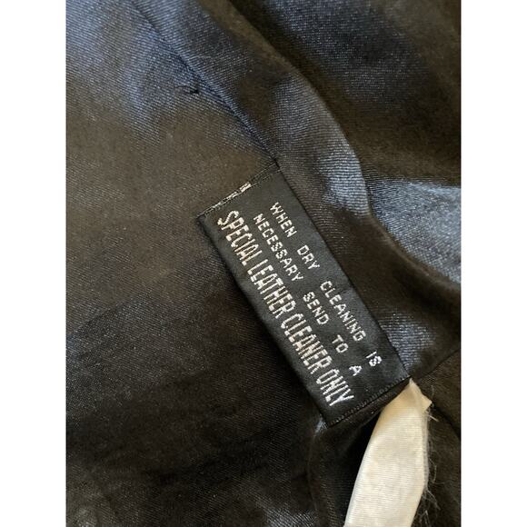 WILSONS Vintage Leather Black Jacket Gold Buttons Size M - Picture 15 of 16